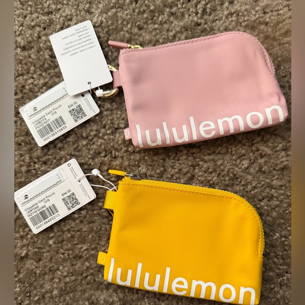 Lululemon Pink and Yellow Coin Pouches Bundle